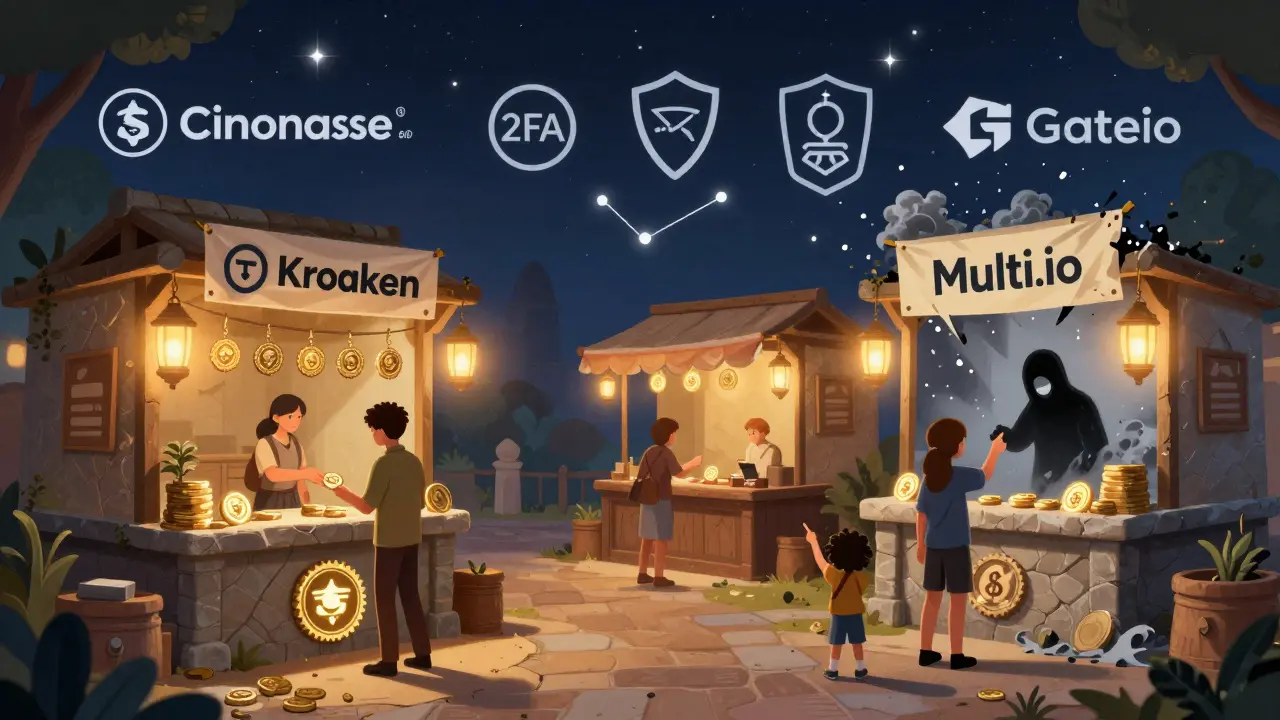 Ein sicheres Marktplatz mit vertrauenswürdigen Börsen, während Multi.io in Asche zerfällt, ein Kind warnt andere davor.