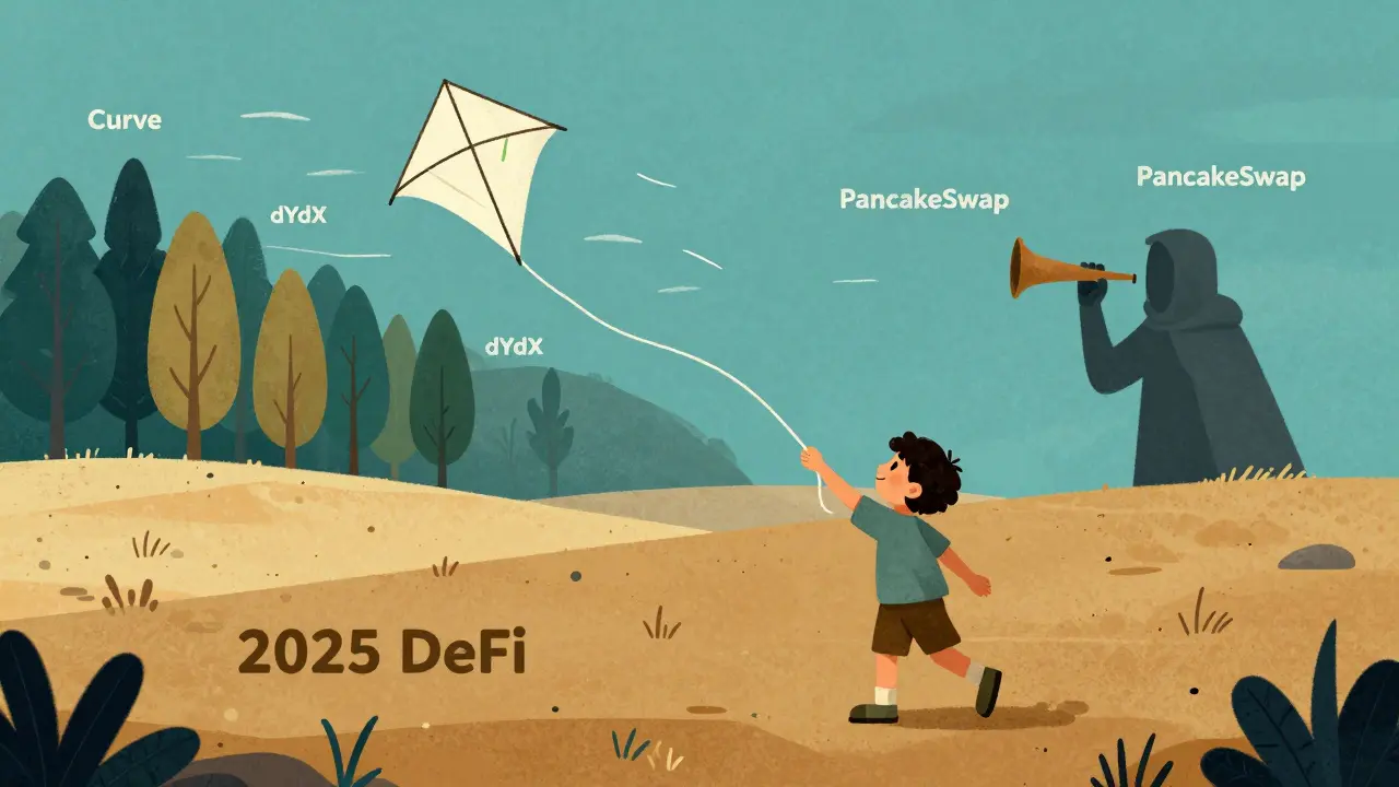 Ein Kind versucht, einen Kartenkite mit Krypto-Diagramm fliegen zu lassen, aber er wird vom Wind weggetragen.