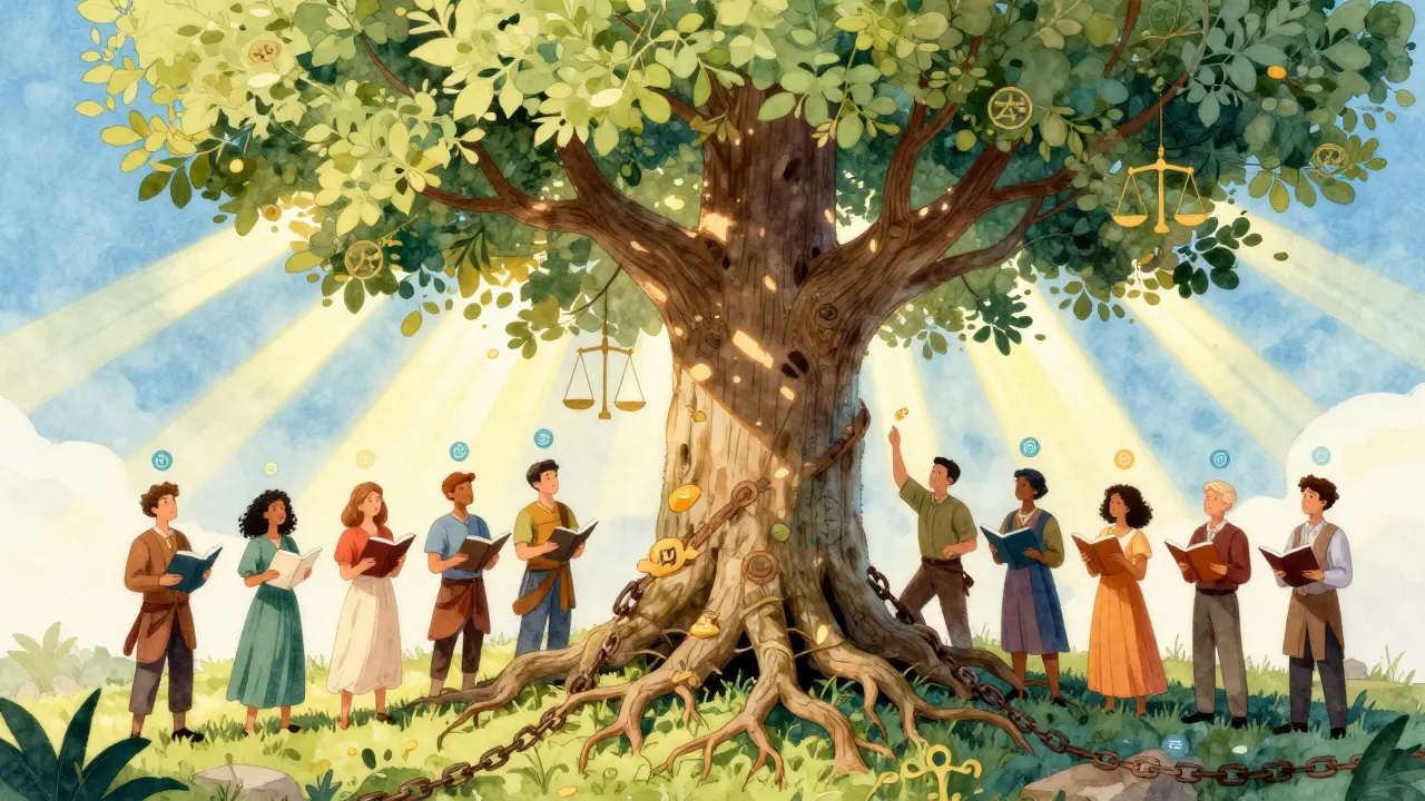 Märchenstil: Baum der Gerechtigkeit bricht Ketten nach Gerichtsentscheid 2020